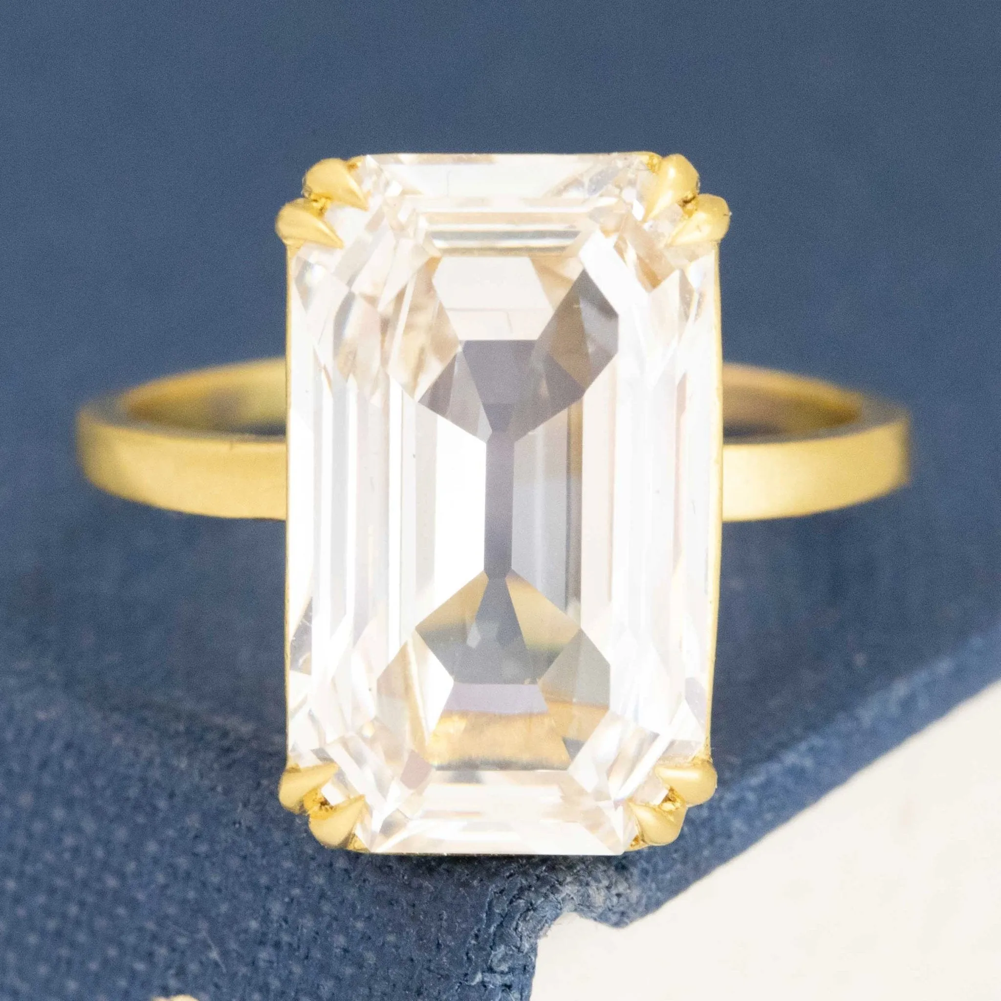 6.02ct Elongated Emerald Cut Diamond Solitaire, GIA M VVS2