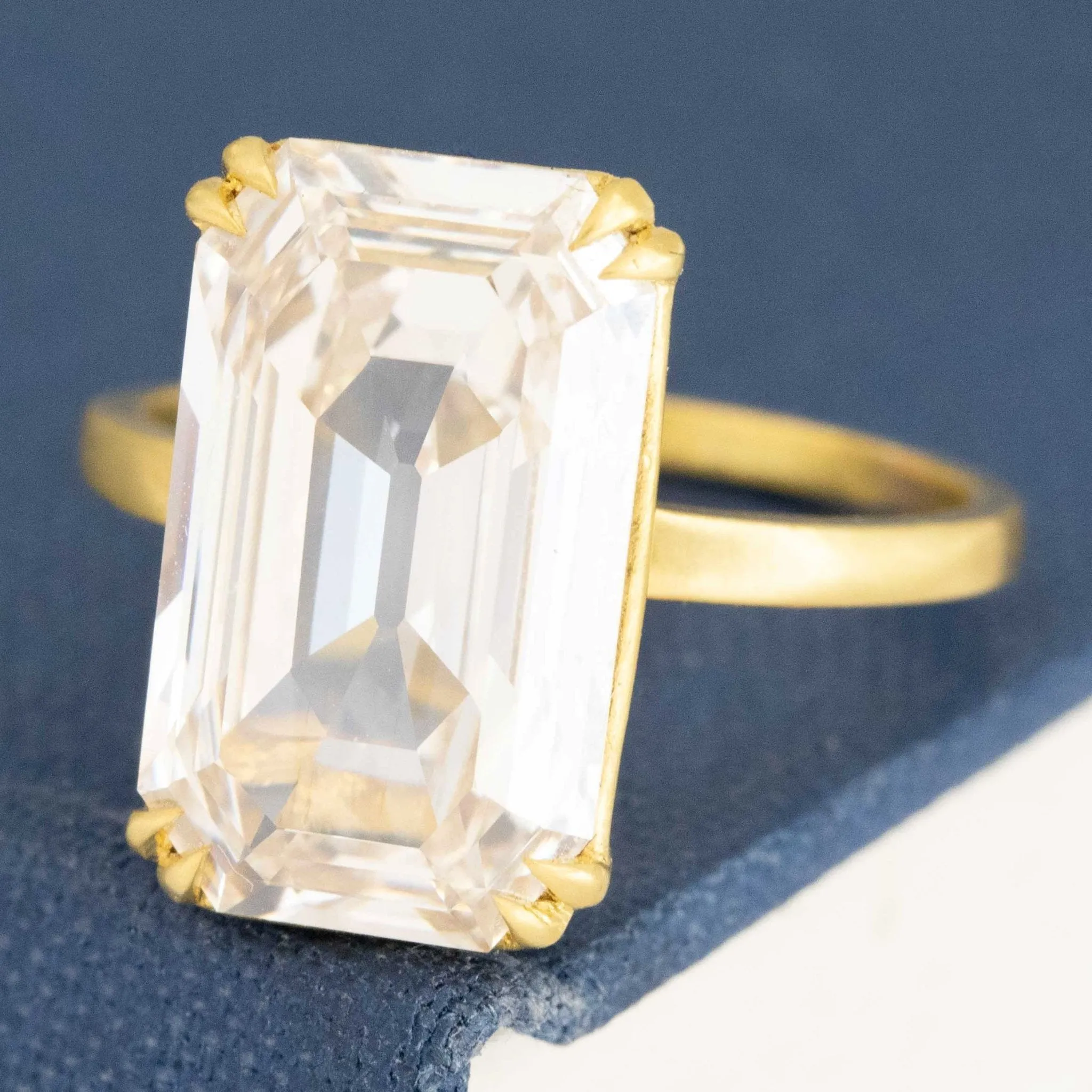 6.02ct Elongated Emerald Cut Diamond Solitaire, GIA M VVS2