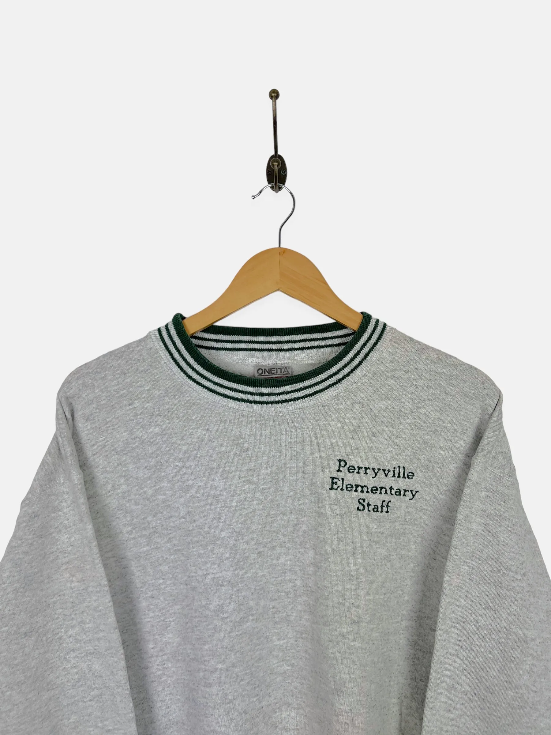 90's Perryville Elementary Staff Embroidered Vintage Sweatshirt Size L