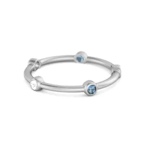 925 Sterling Silver 0.30 Ct London Blue Topaz Stackable Wedding Ring