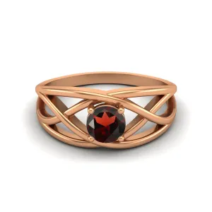 925 Sterling Silver Garnet Wedding Ring Antique Crossover Ring