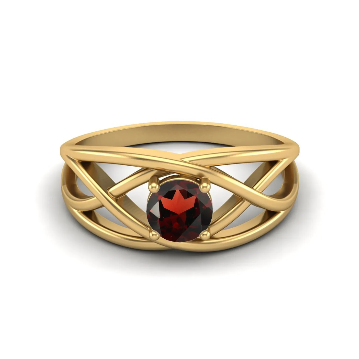 925 Sterling Silver Garnet Wedding Ring Antique Crossover Ring