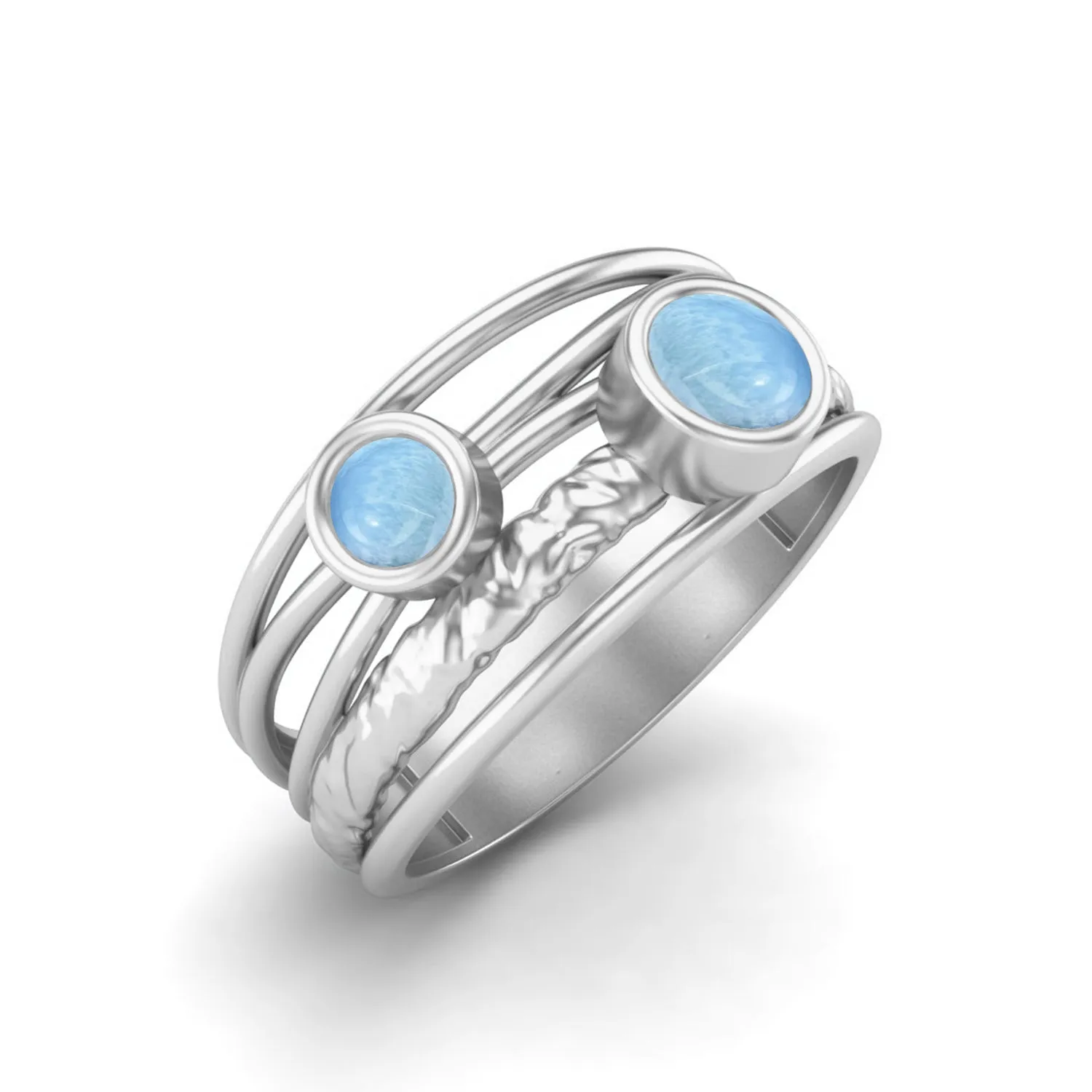 925 Sterling Silver Larimar Promise Ring Art Deco Wedding Ring