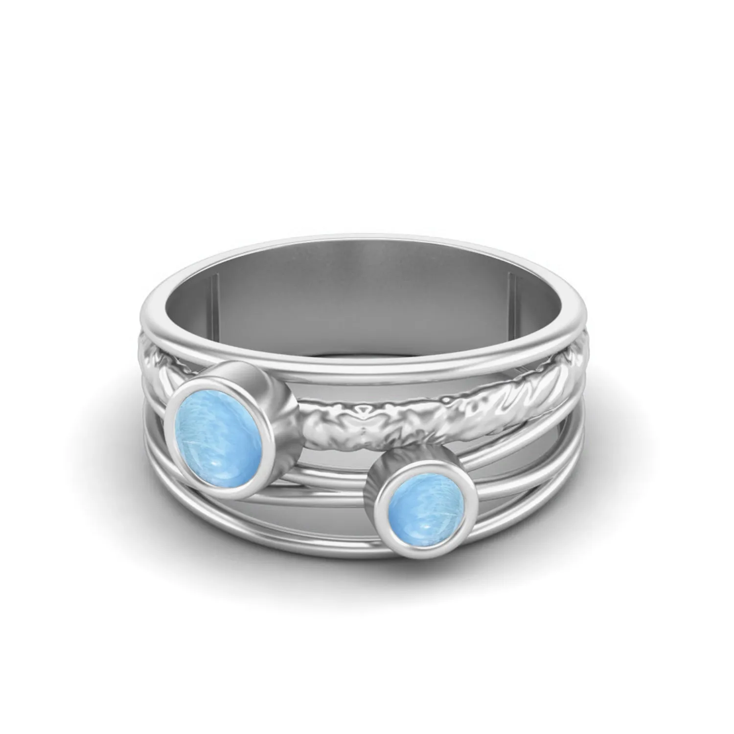 925 Sterling Silver Larimar Promise Ring Art Deco Wedding Ring