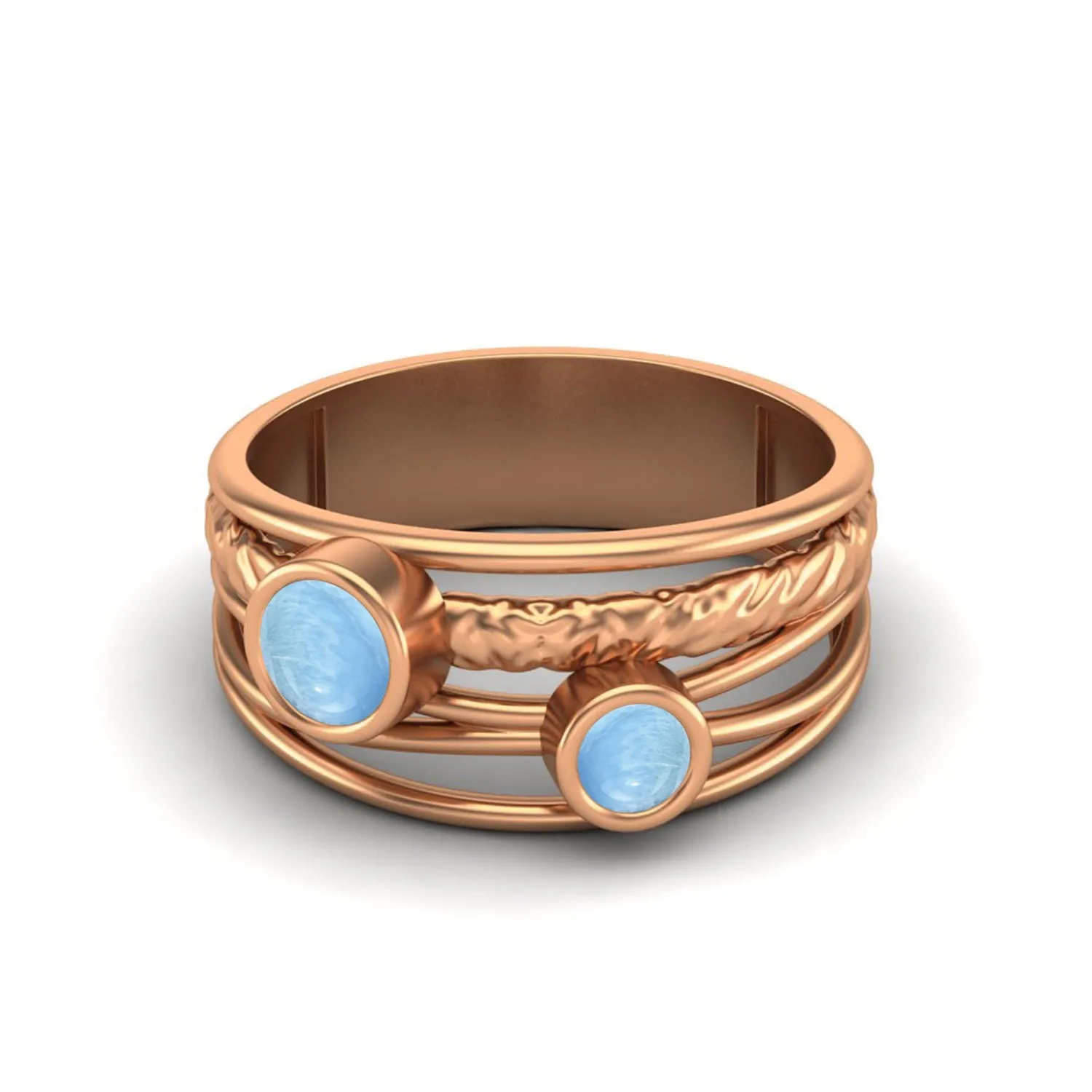 925 Sterling Silver Larimar Promise Ring Art Deco Wedding Ring