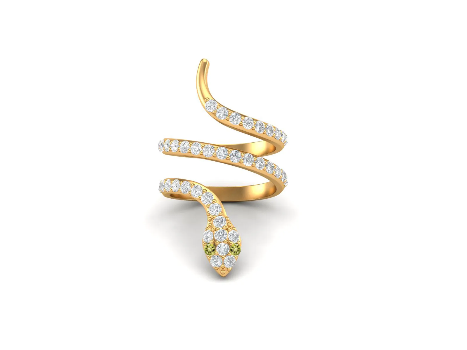 925 Sterling Silver Lemon Quartz Wedding Ring Vintage Cobra Snake Engagement Ring