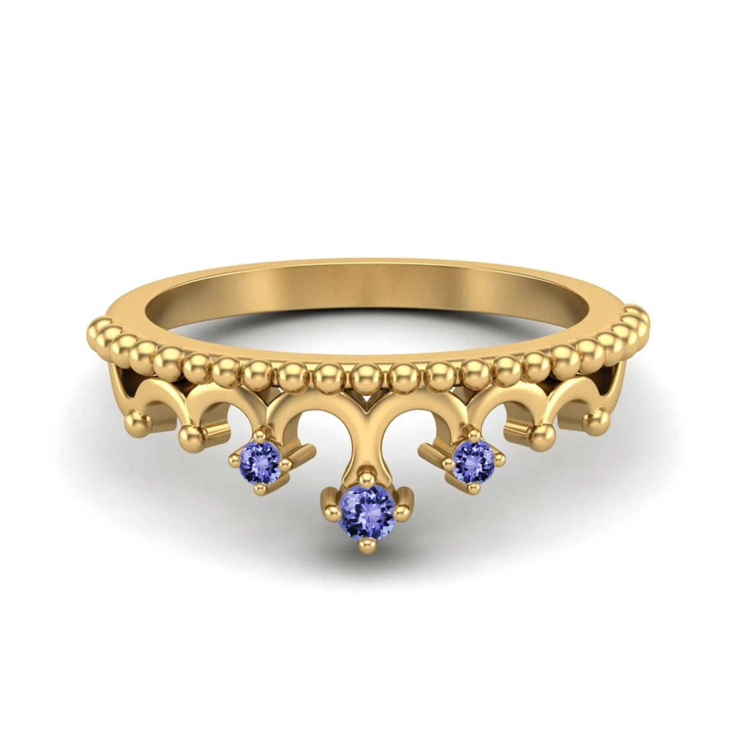 925 Sterling Silver Tanzanite Wedding Ring Vintage Bridal Ring Women Crown Ring