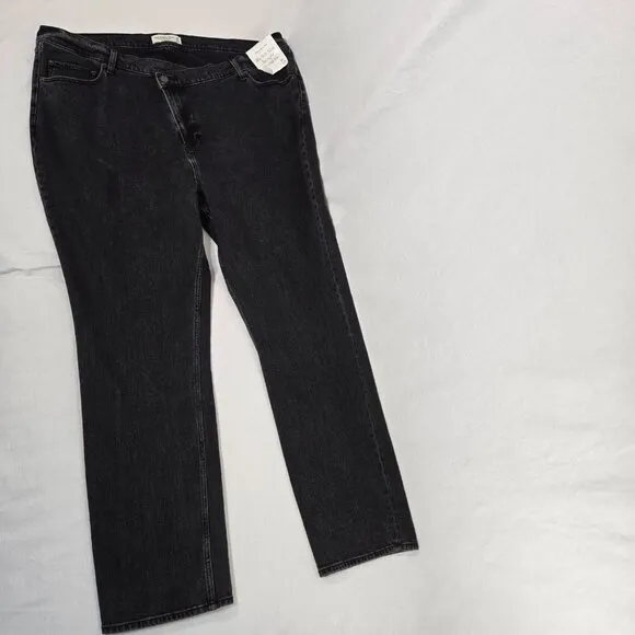 ABERCROMBIE &amp; FITCH The '90s Slim Straight Hi-Rise Black Jeans Size 36/22R NEW!