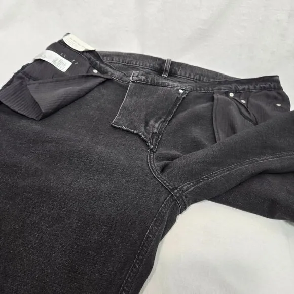 ABERCROMBIE &amp; FITCH The '90s Slim Straight Hi-Rise Black Jeans Size 36/22R NEW!