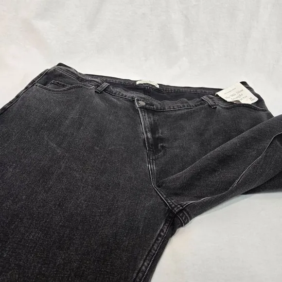 ABERCROMBIE &amp; FITCH The '90s Slim Straight Hi-Rise Black Jeans Size 36/22R NEW!