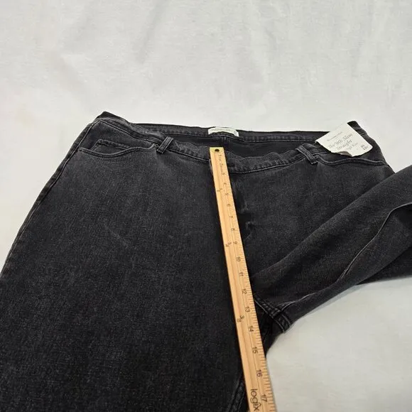 ABERCROMBIE &amp; FITCH The '90s Slim Straight Hi-Rise Black Jeans Size 36/22R NEW!