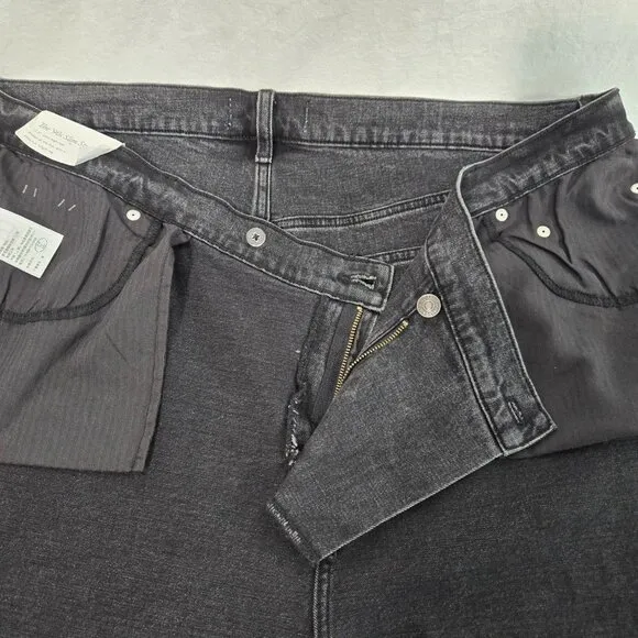 ABERCROMBIE &amp; FITCH The '90s Slim Straight Hi-Rise Black Jeans Size 36/22R NEW!