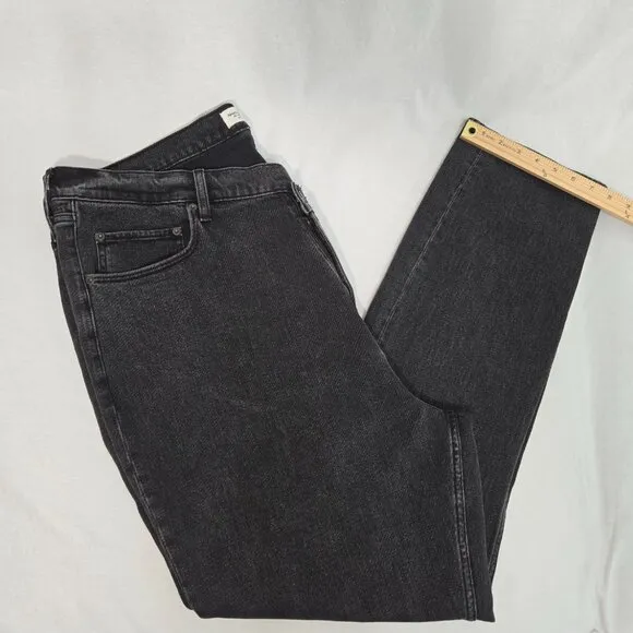 ABERCROMBIE &amp; FITCH The '90s Slim Straight Hi-Rise Black Jeans Size 36/22R NEW!