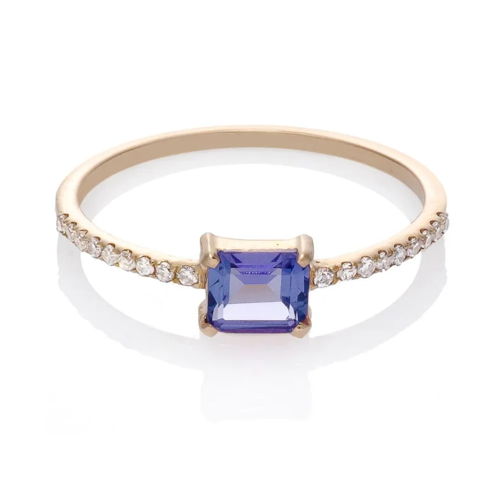 ADORN DIAMOND RING, TANZANITE, GOLD