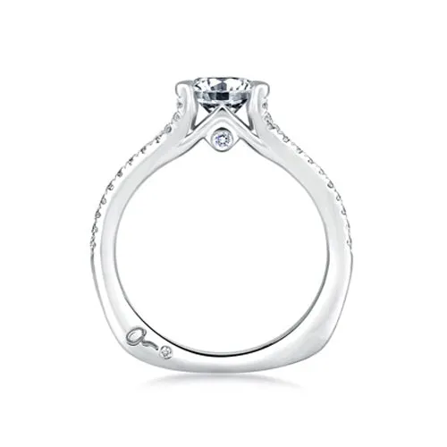 A.JAFFE 18K White Gold Delicate Split Shank Engagement Ring MES333/110