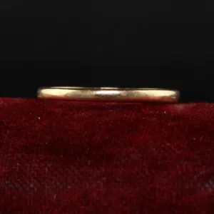 Antique Art Deco 14K Yellow Gold Thin Classic Engraved Wedding Band - Size 7