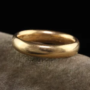 Antique Art Deco 18K Yellow Gold Classic Engraved Band - Size 7 3/4