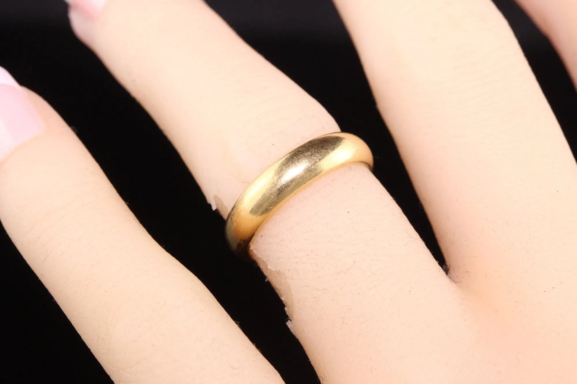 Antique Art Deco 18K Yellow Gold Classic Wedding Band - Size 5 1/4