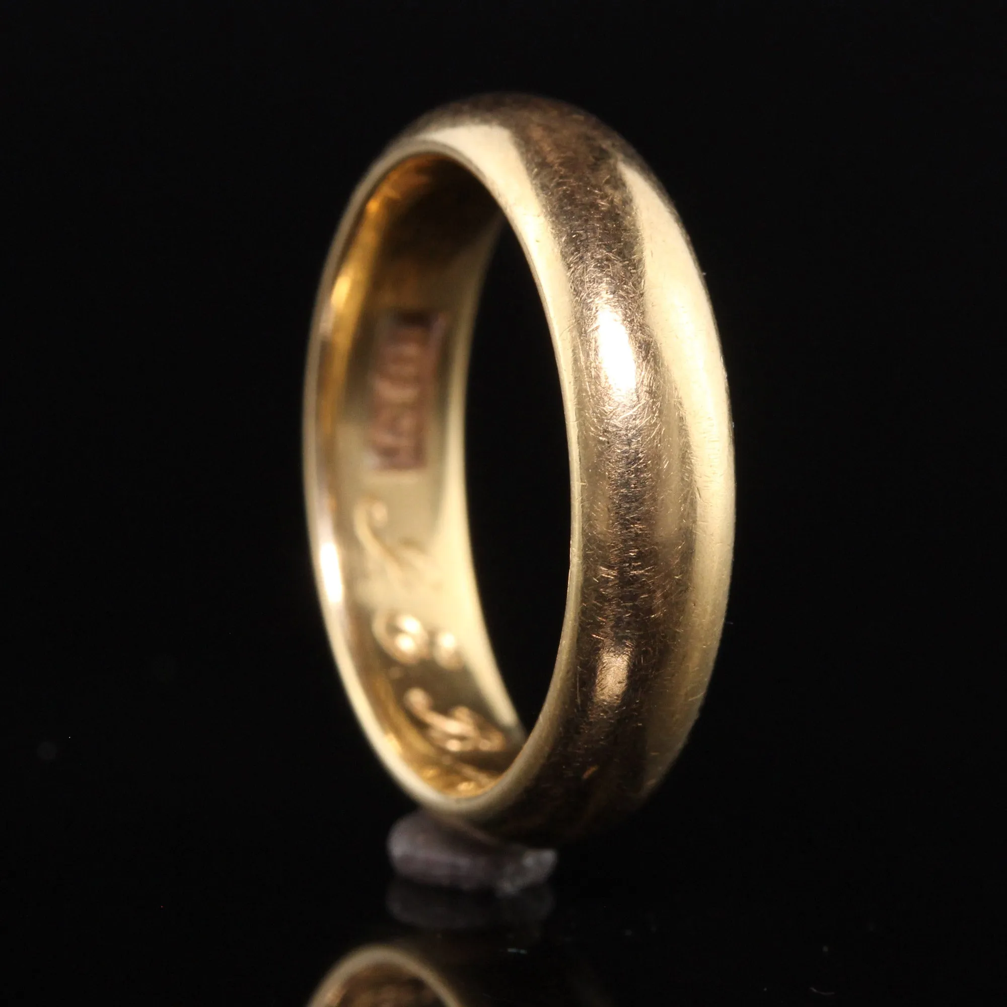 Antique Art Deco 18K Yellow Gold Classic Wedding Band - Size 5 1/4