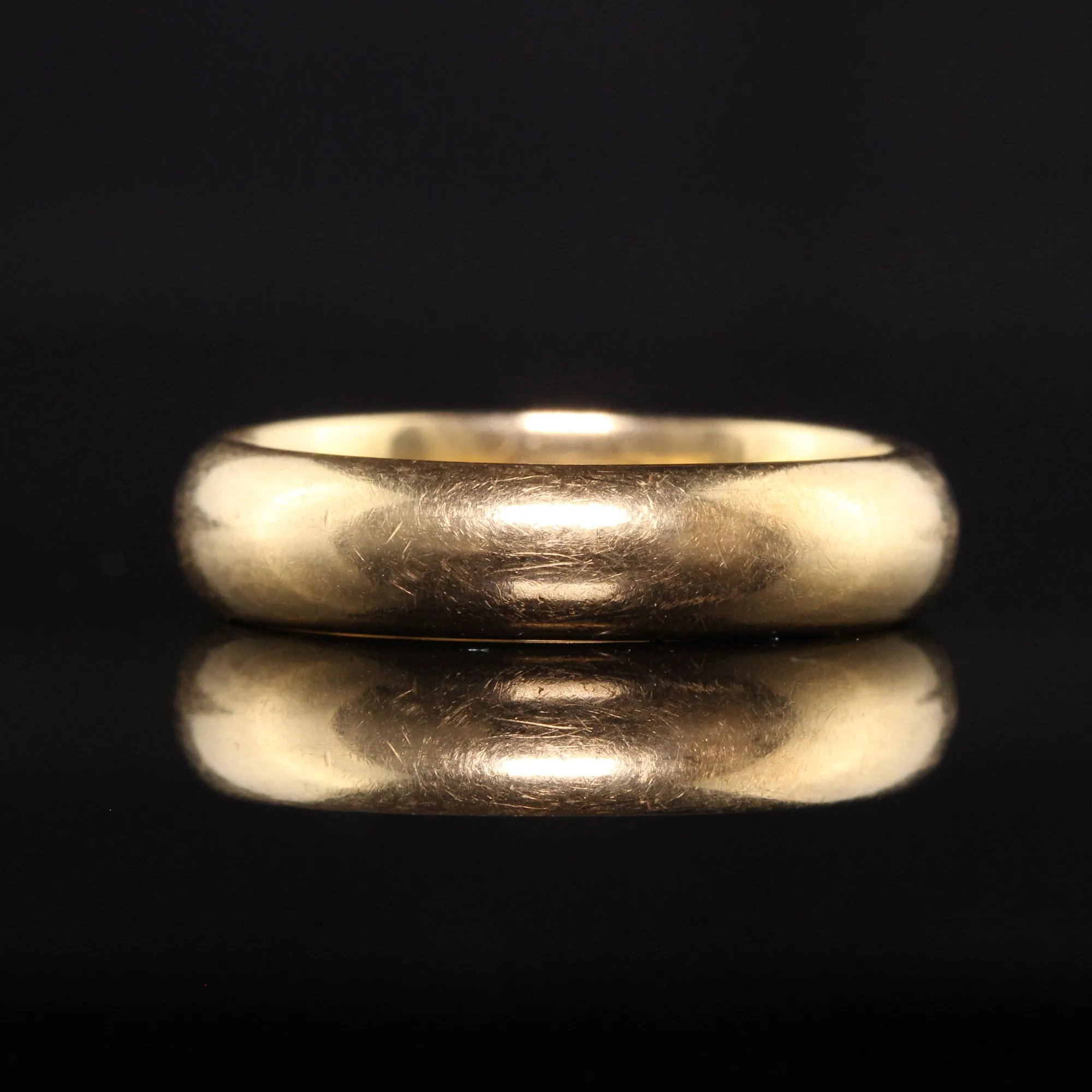 Antique Art Deco 18K Yellow Gold Classic Wedding Band - Size 5 1/4