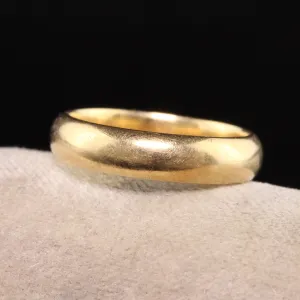 Antique Art Deco 18K Yellow Gold Classic Wedding Band - Size 5 1/4