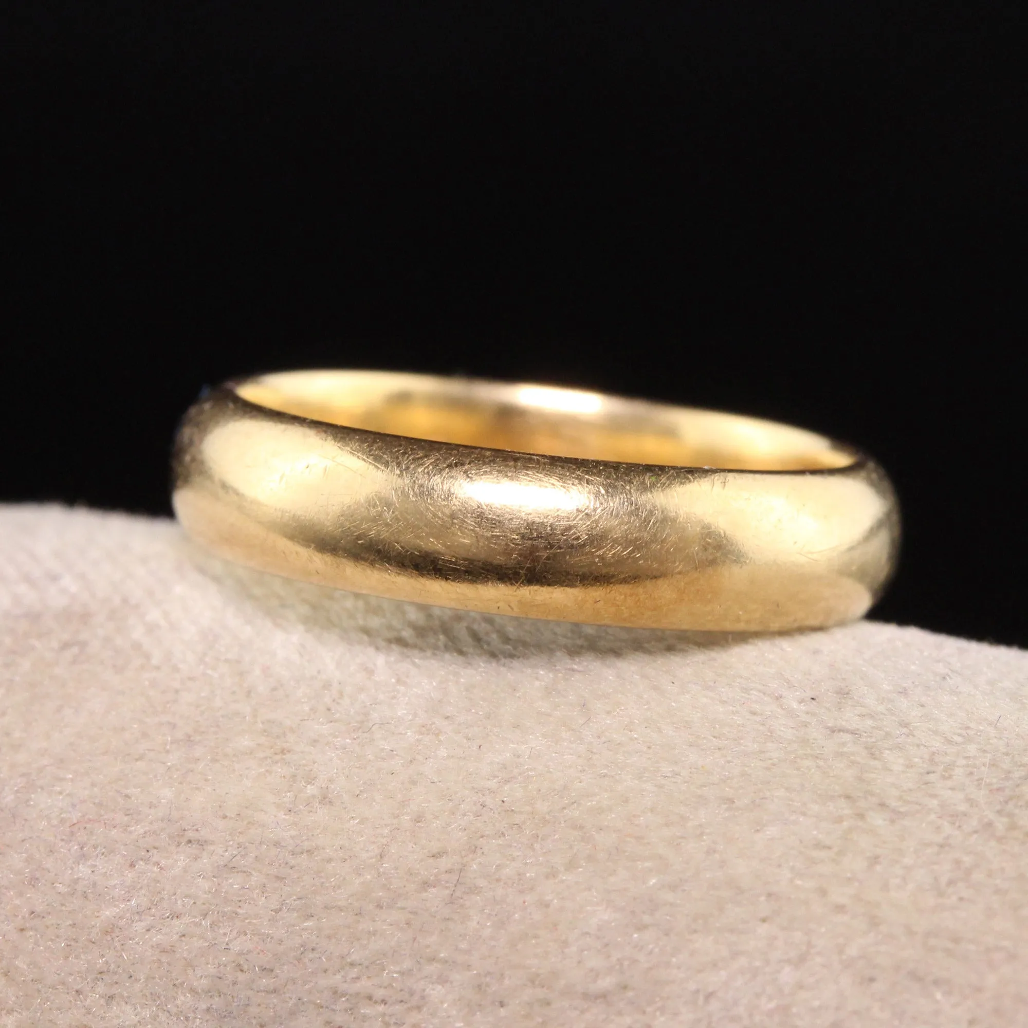 Antique Art Deco 18K Yellow Gold Classic Wedding Band - Size 5 1/4