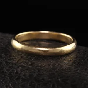 Antique Art Deco 18K Yellow Gold Wedding Band - Size 11