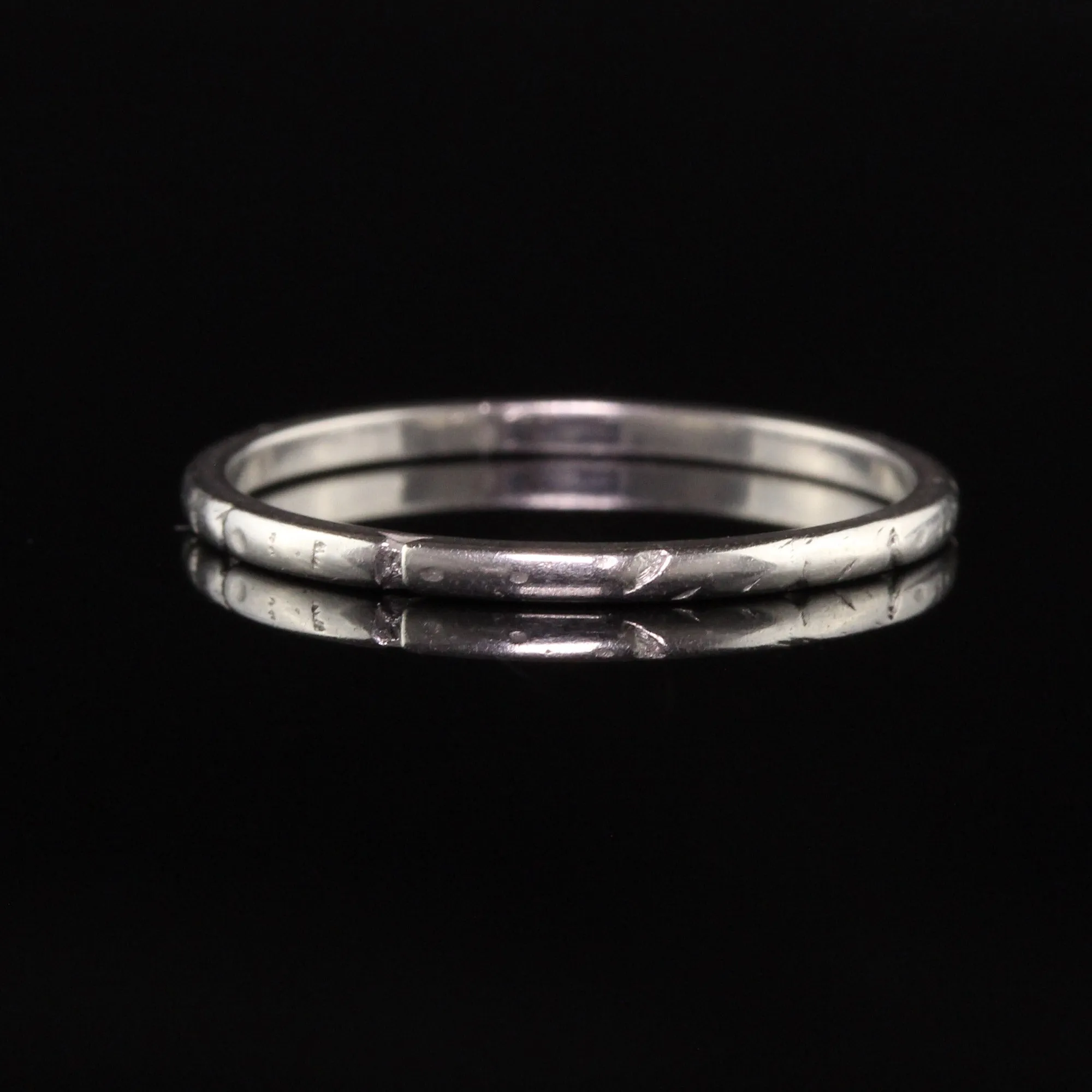Antique Art Deco Tiffany and Co Platinum Engraved Wedding Band - Size 7 1/4