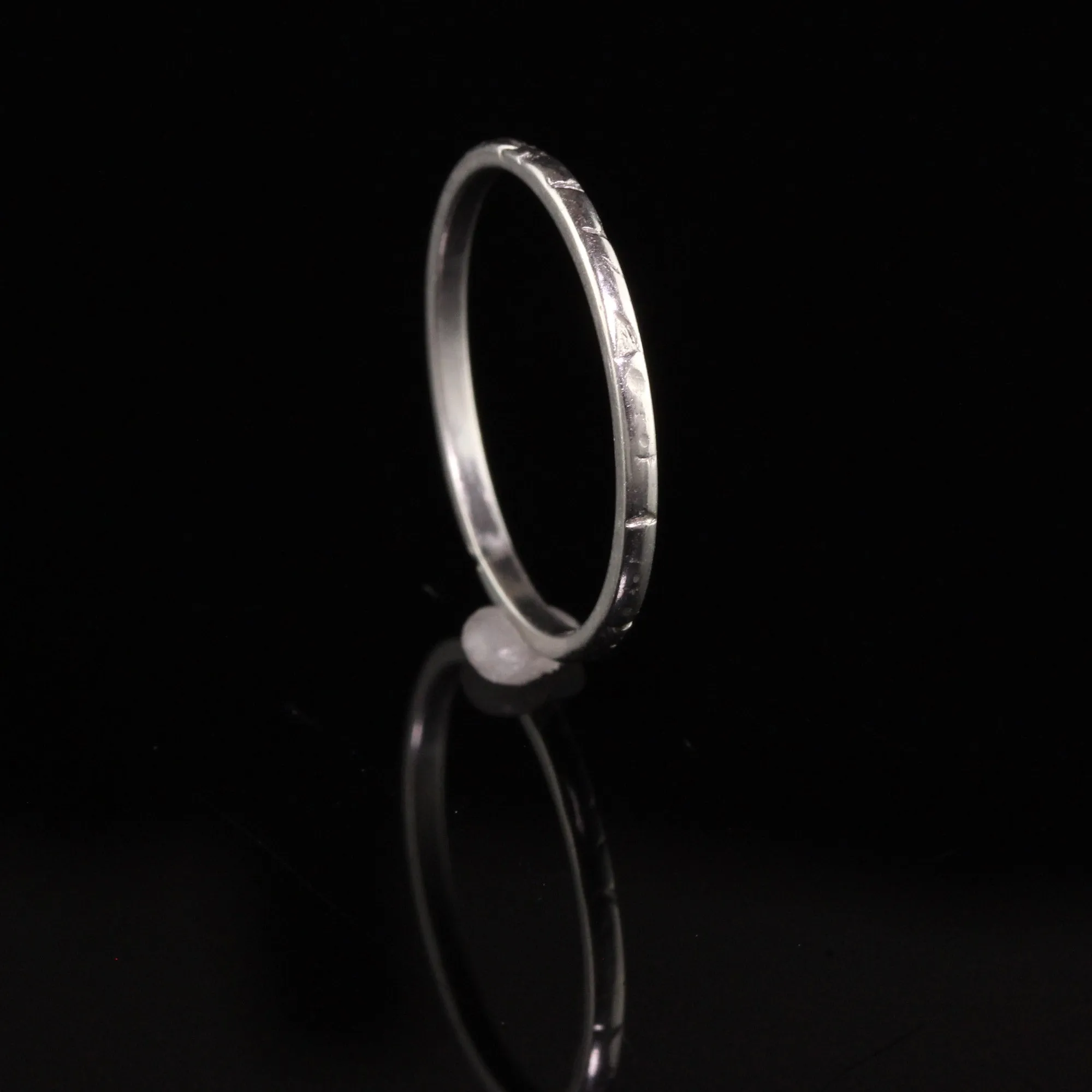 Antique Art Deco Tiffany and Co Platinum Engraved Wedding Band - Size 7 1/4