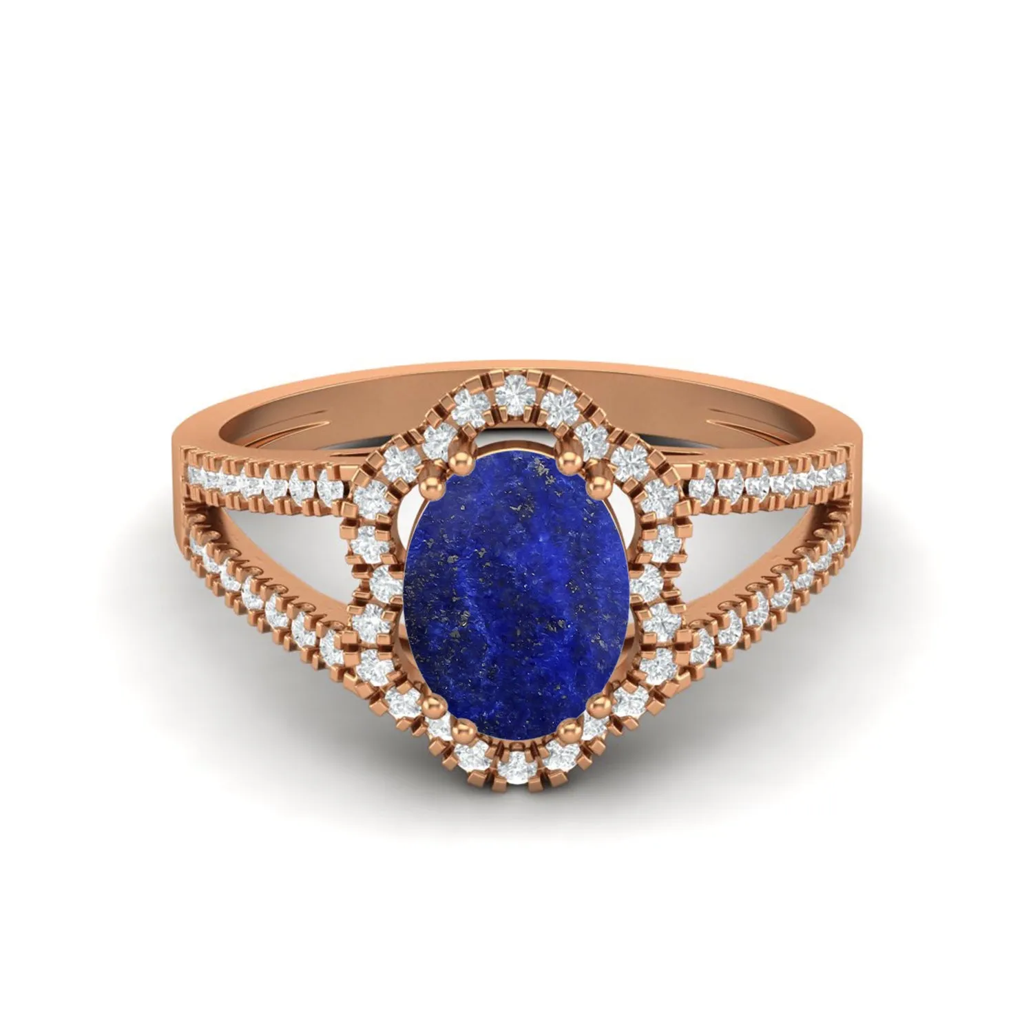 Antique Lapis lazuli Halo Wedding Ring 925 Sterling Silver Ring For Her