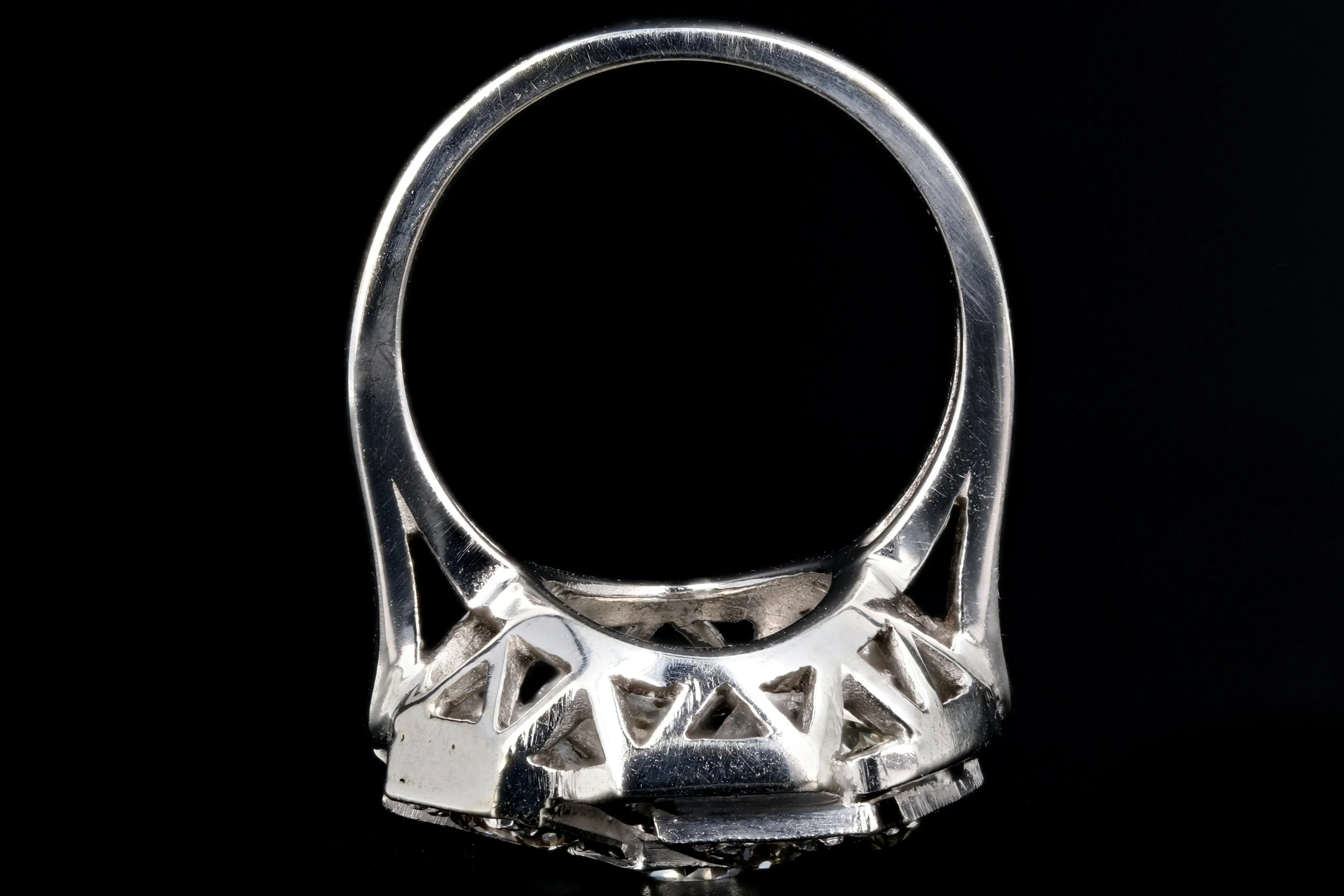Art Deco 14K White Gold .97 Carat Diamond Cluster Ring