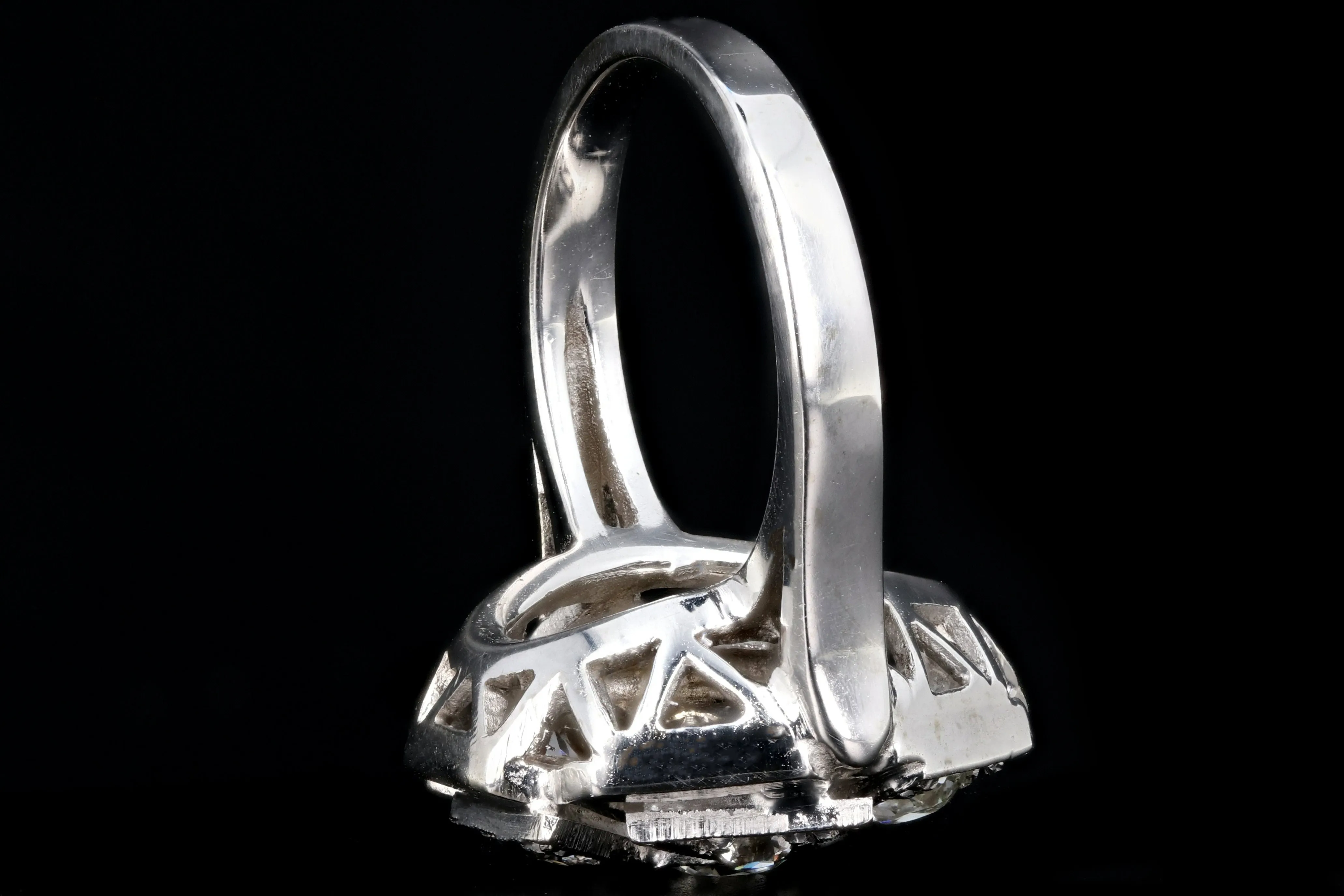 Art Deco 14K White Gold .97 Carat Diamond Cluster Ring