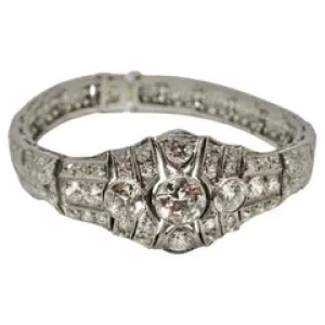Art Deco 1910 Platinum Art Deco Diamond Bracelet