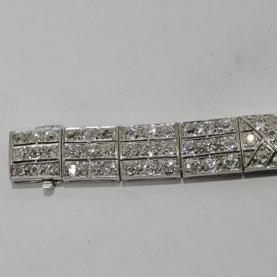 Art Deco 1910 Platinum Art Deco Diamond Bracelet