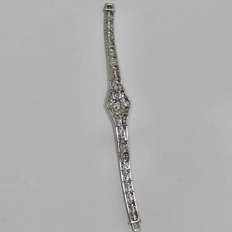 Art Deco 1910 Platinum Art Deco Diamond Bracelet