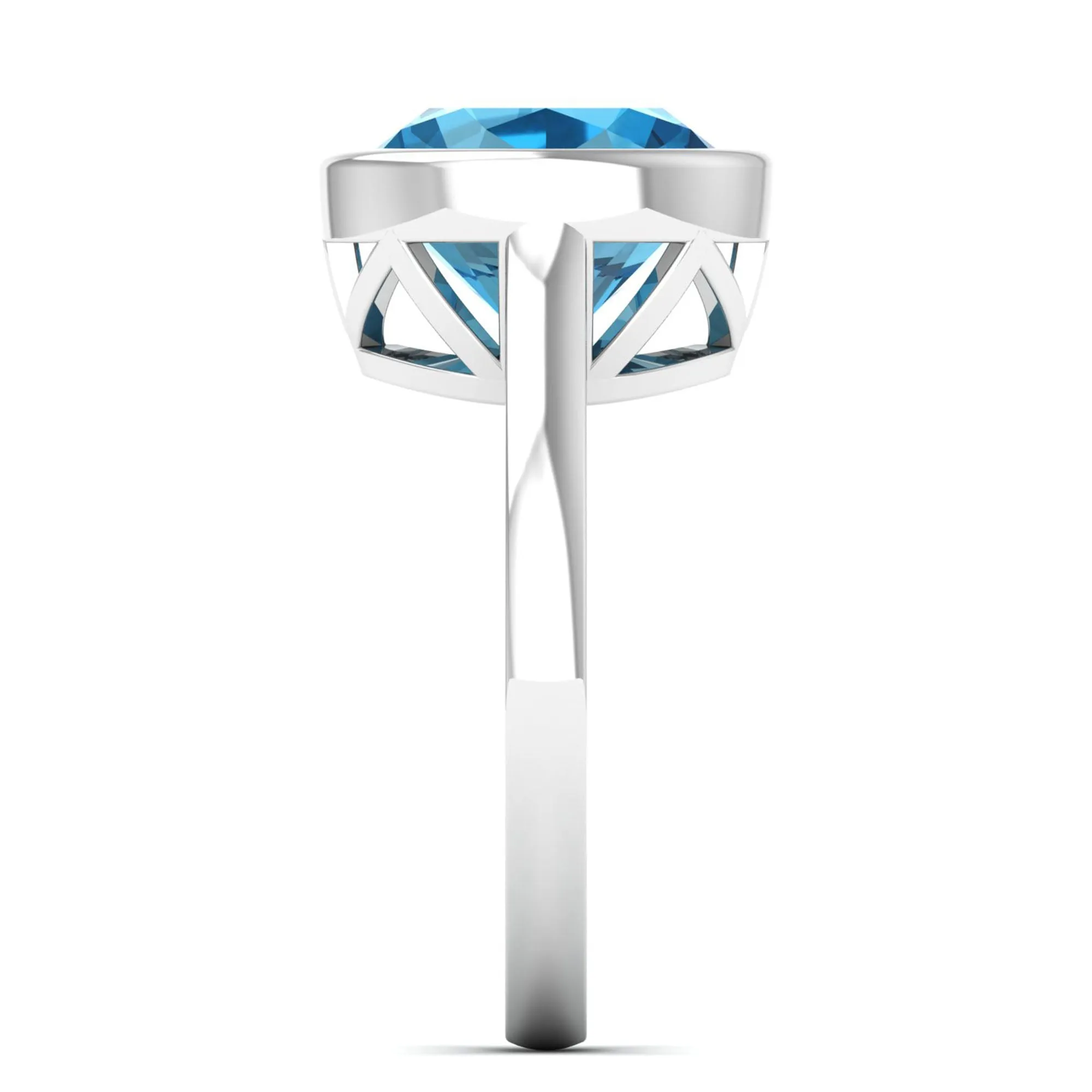 Art Deco Bezel Blue Topaz Ring