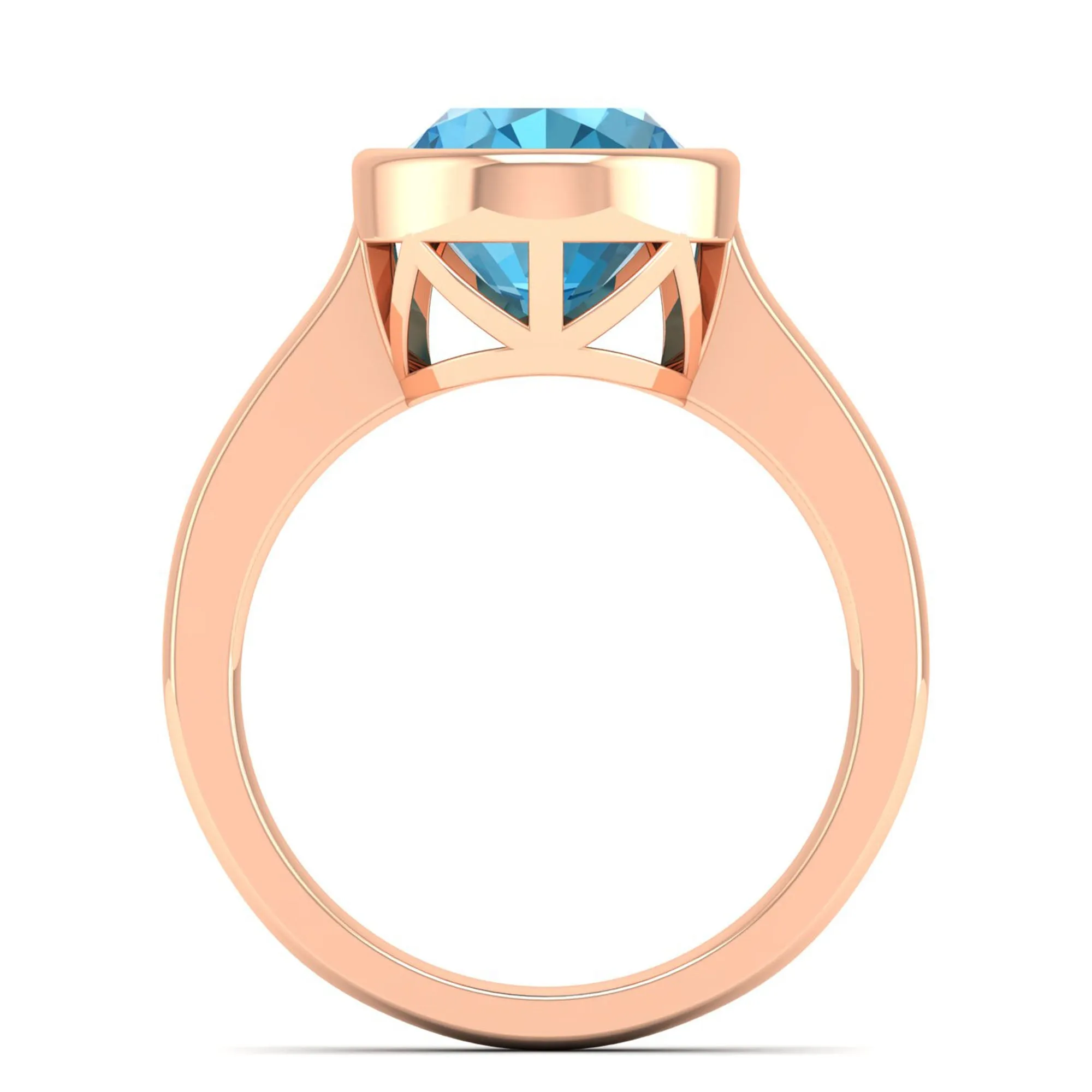 Art Deco Bezel Blue Topaz Ring
