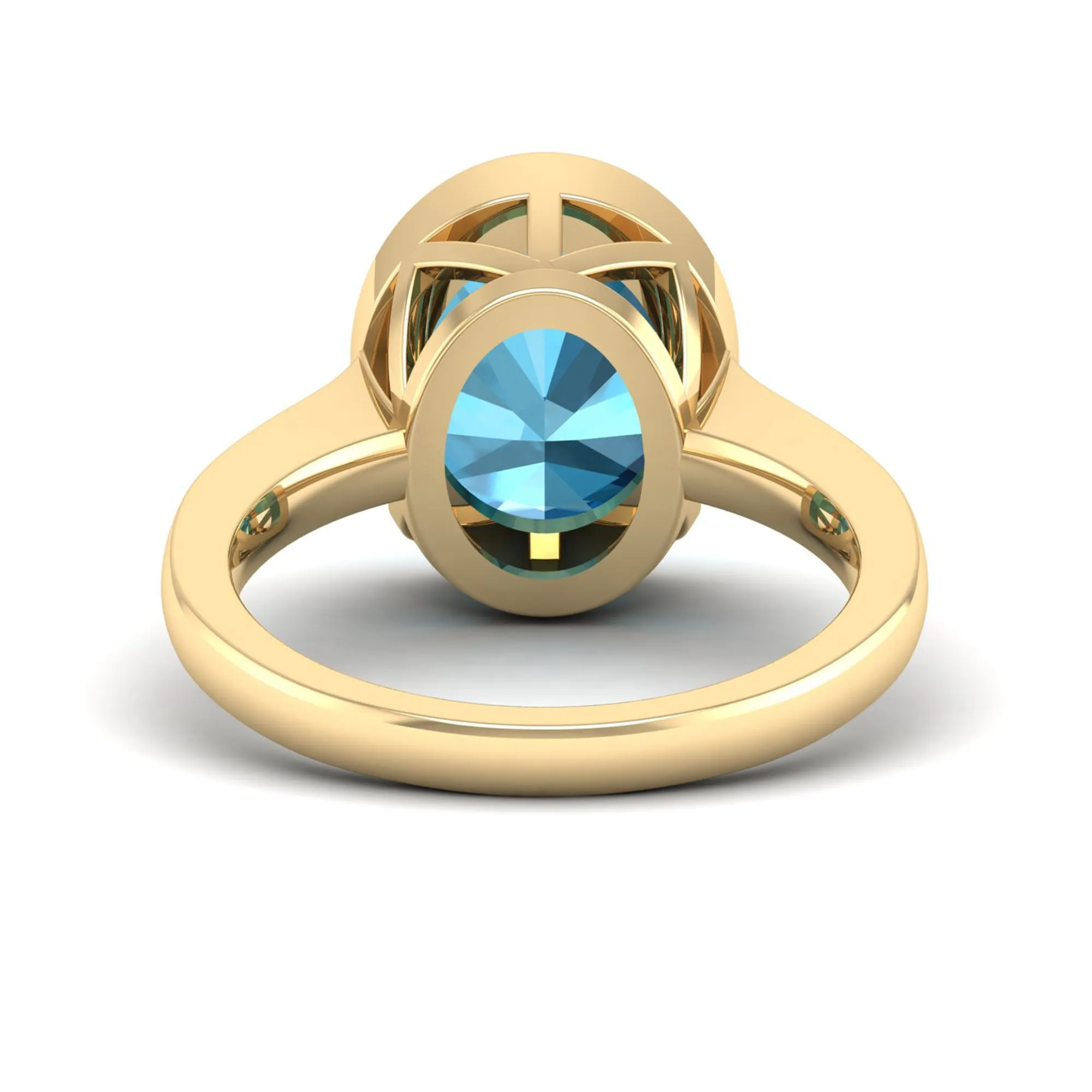 Art Deco Bezel Blue Topaz Ring