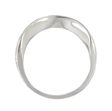 Art Deco Curved Engraved Scrolls Wedding Ring in 14K or 18K White Gold