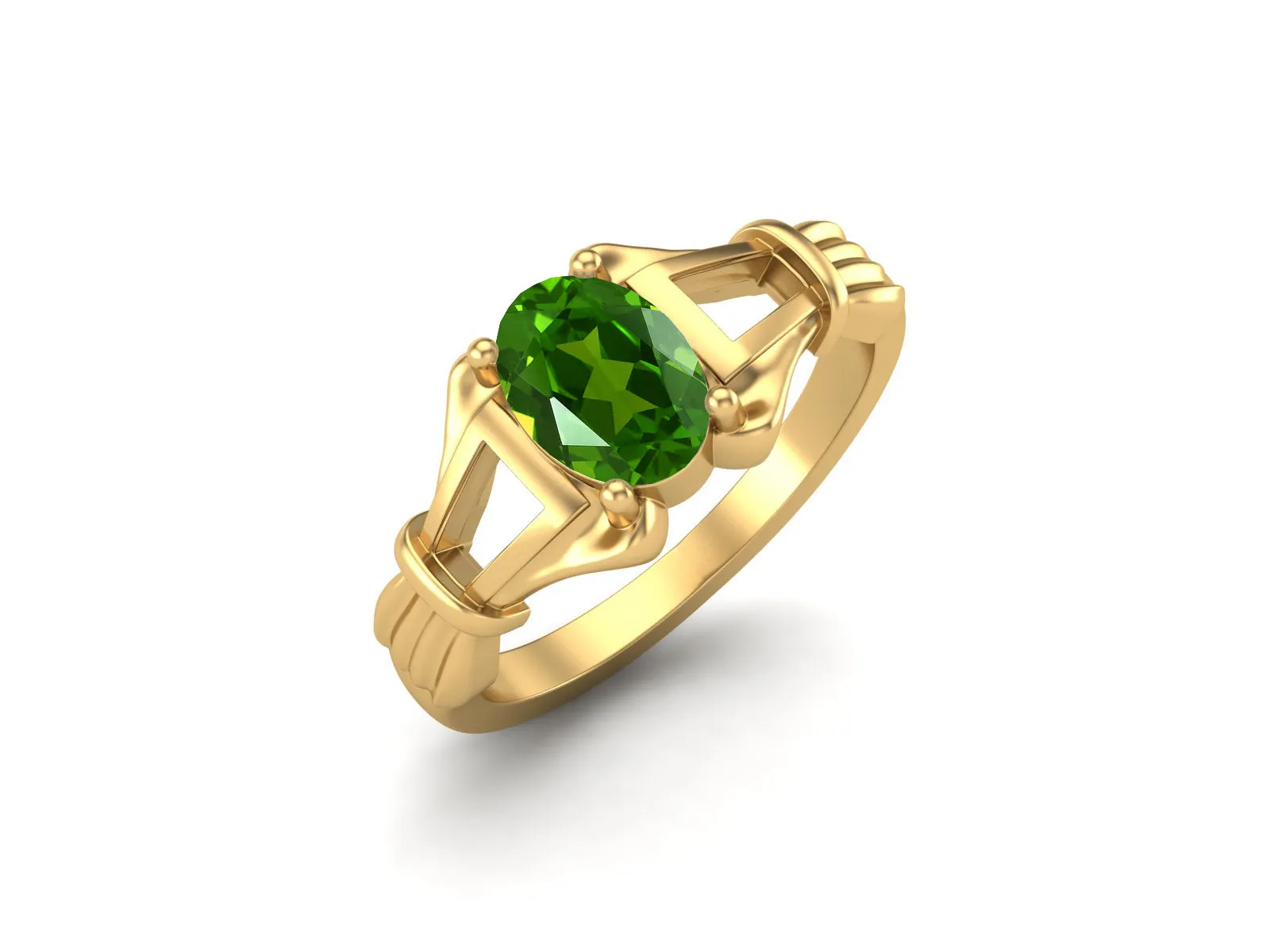 Art Deco Emerald Engagement Ring Oval Shaped Emerald Wedding Ring 925 Sterling Silver Promise Ring
