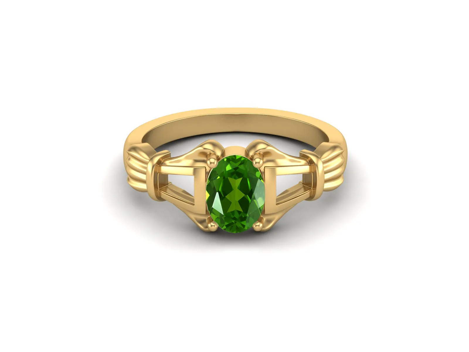 Art Deco Emerald Engagement Ring Oval Shaped Emerald Wedding Ring 925 Sterling Silver Promise Ring