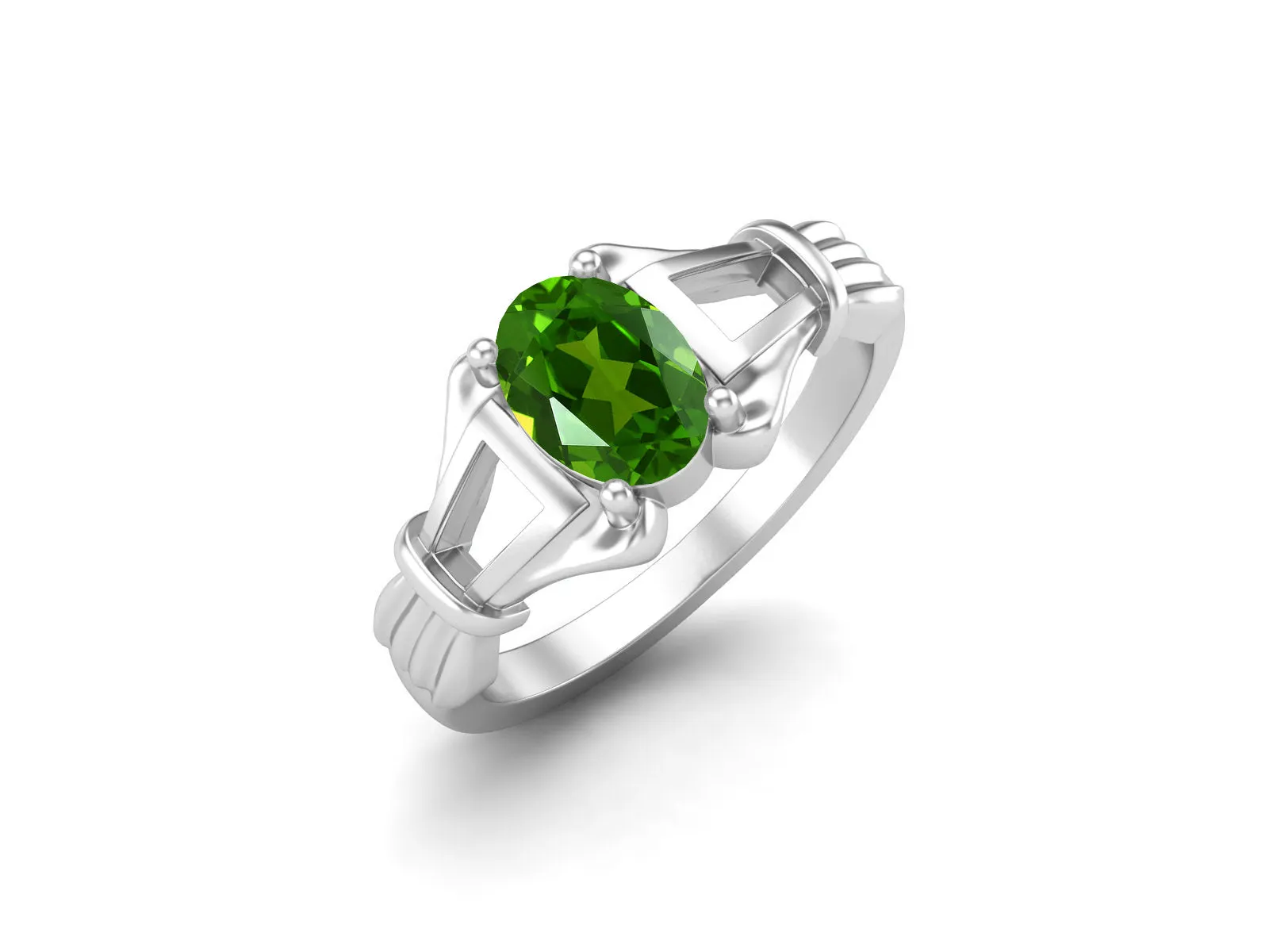 Art Deco Emerald Engagement Ring Oval Shaped Emerald Wedding Ring 925 Sterling Silver Promise Ring