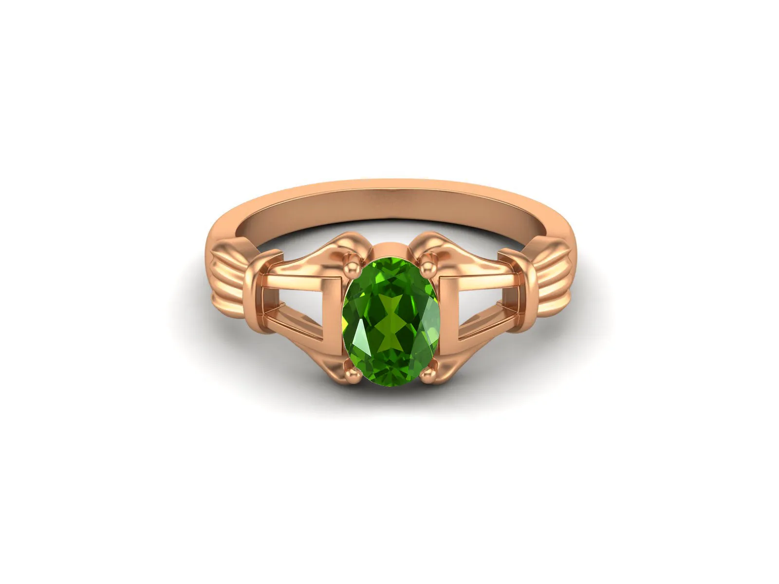 Art Deco Emerald Engagement Ring Oval Shaped Emerald Wedding Ring 925 Sterling Silver Promise Ring