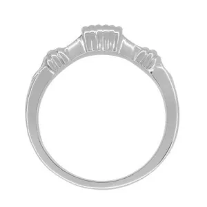 Art Deco Harvest Bands Contoured Wedding Ring in Sterling Silver