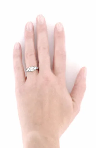 Art Deco Heirloom Engraved Filigree Diamond Engagement Ring in Platinum