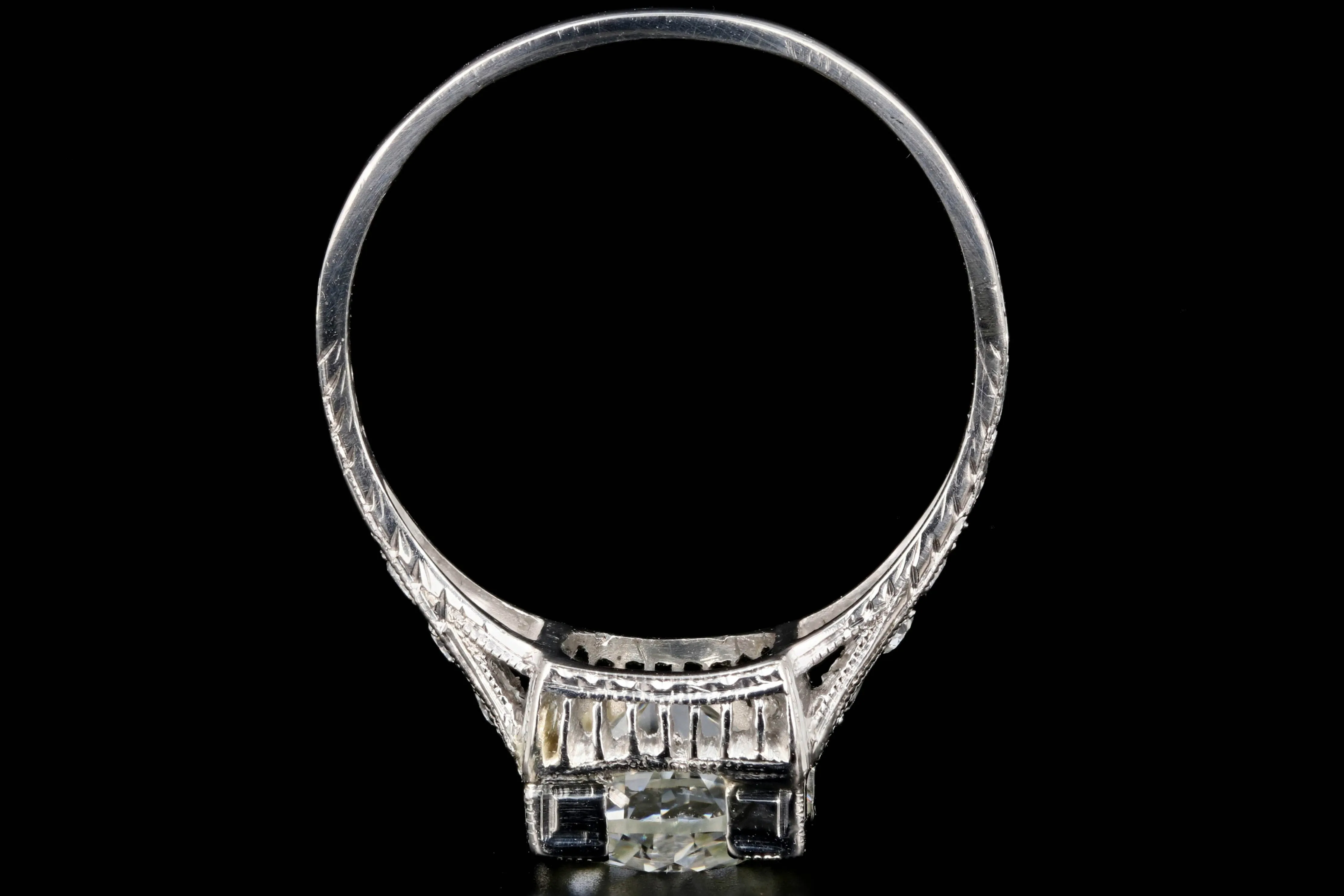 Art Deco Platinum 2.02 Carat Old European Cut Diamond Ring GIA Certified