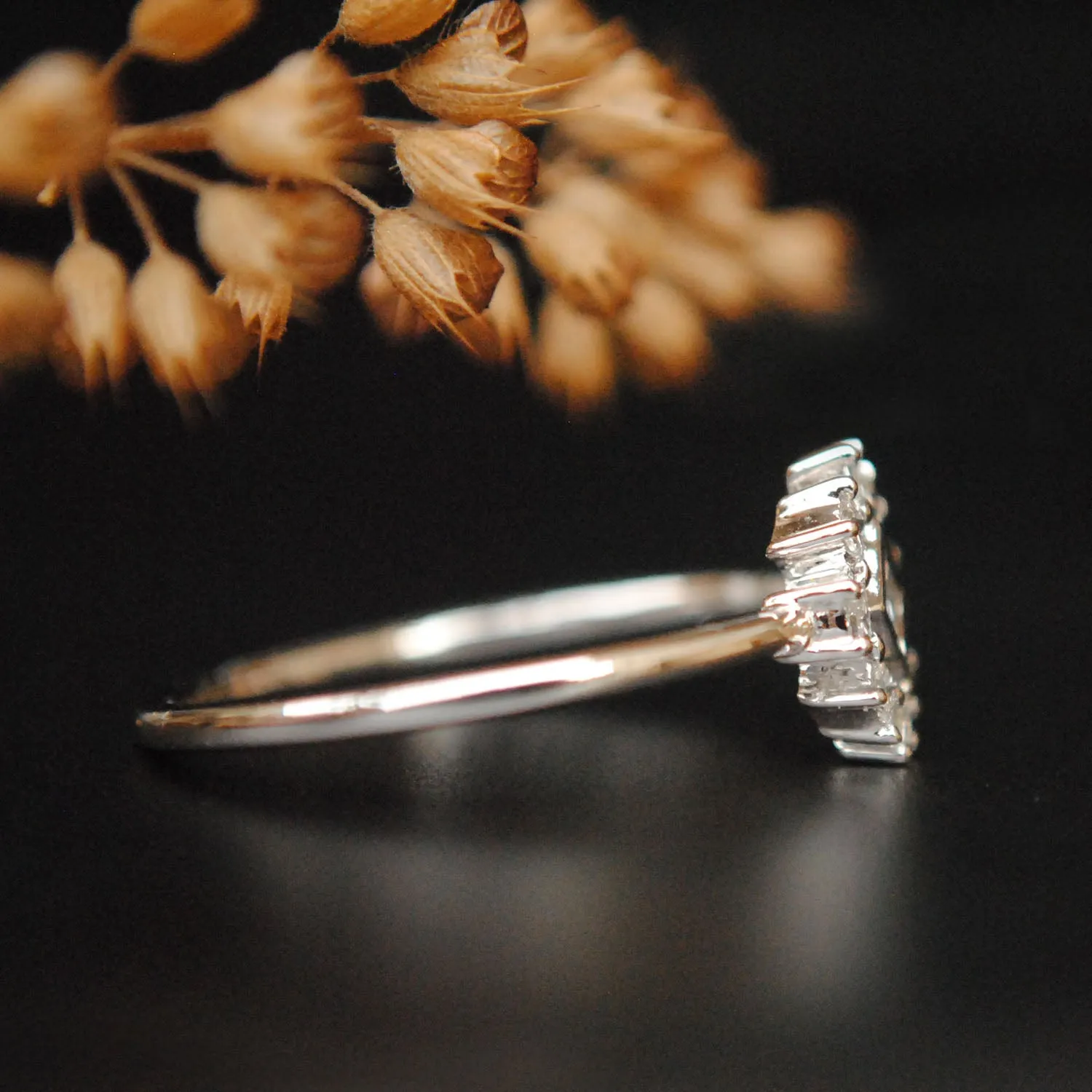 Art Deco Princess Cut Diamond Engagement Ring with Halo