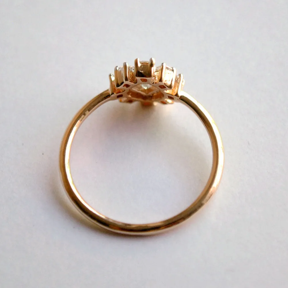 Art Deco Princess Cut Diamond Engagement Ring with Halo