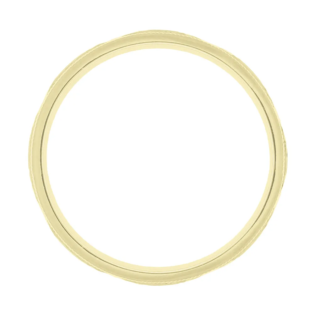 Art Deco Yellow Gold Carved Flowers and Bars Wedding Band