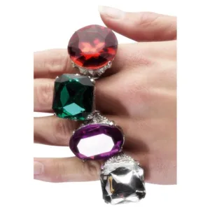 Assorted Colourful Jewel Rings